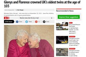 103-latki najstarszymi bliniaczkami na wiecie [fot. screen walesonline.co.uk]