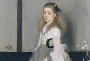 „Miss Cicely Alexander” Whistlera w Muzeum Narodowym w Warszawie [fot. James Abbott McNeill Whistler, Harmonia w szaroci i zieleni Miss Cicely Alexander]