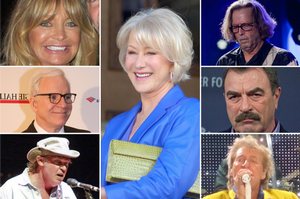 Helen Mirren, Eric Clapton, Rod Stewart - kto skoczy 70 lat w 2015 roku? [fot. collage Senior.pl]