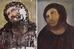 Kobieta, ktra zniszczya fresk Martineza, da zapaty [Ecce Homo fot. gawker]