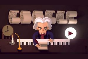 Ludwig van Beethoven i jego utwory w Google Doodle [fot. Google]