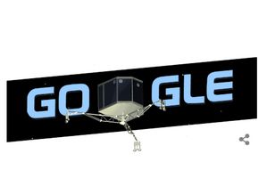 Misja Rosetta: ldownik Philae na komecie i w Google Doodle [fot. Google]