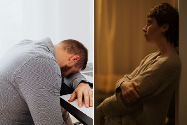 Niedobór snu znacząco osłabia wydajność w pracy [fot. collage Senior.pl / Canva]