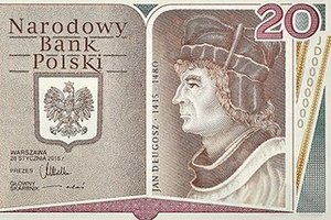 Pierwszy polski banknot z kodem 2D: 600. rocznica urodzin Jana Dugosza [fot. NBP]