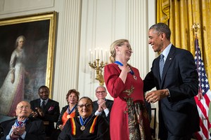 Prezydent Obama wyzna mio Meryl Streep [fot. Official White House Photo by Pete Souza]