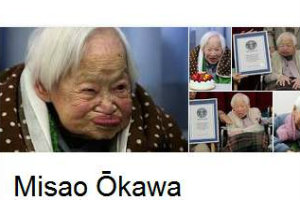 Sekret długowieczności najstarszej kobiety na świecie [Misao Okawa, fot. Google]