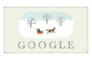 wita Boego Narodzenia w Google. Doodle z saniami [fot. Google]