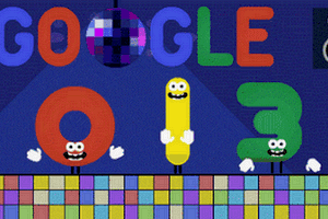 Sylwester i Nowy Rok 2014 w Google Doodle [fot. Google]