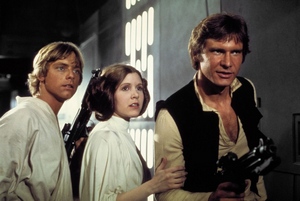 Mark Hamill, Carrie Fisher i Harrison Ford fot. LucsFilm