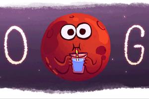 Woda na Marsie. Specjalne "google doodle" [fot. Google]